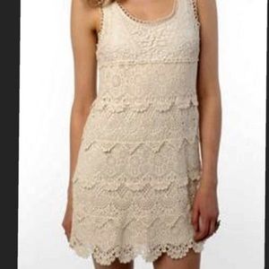 Staring at Stars - mini macramé knit boho dress